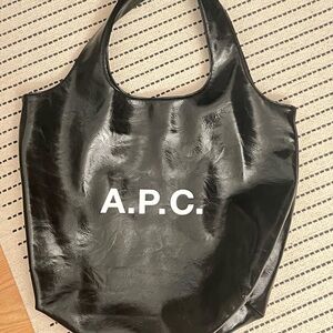 A.P.C. Ninon Patent Leather Hobo tote bag black